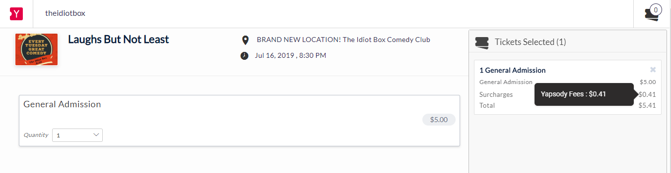 Ticketing Fee - Yapsody