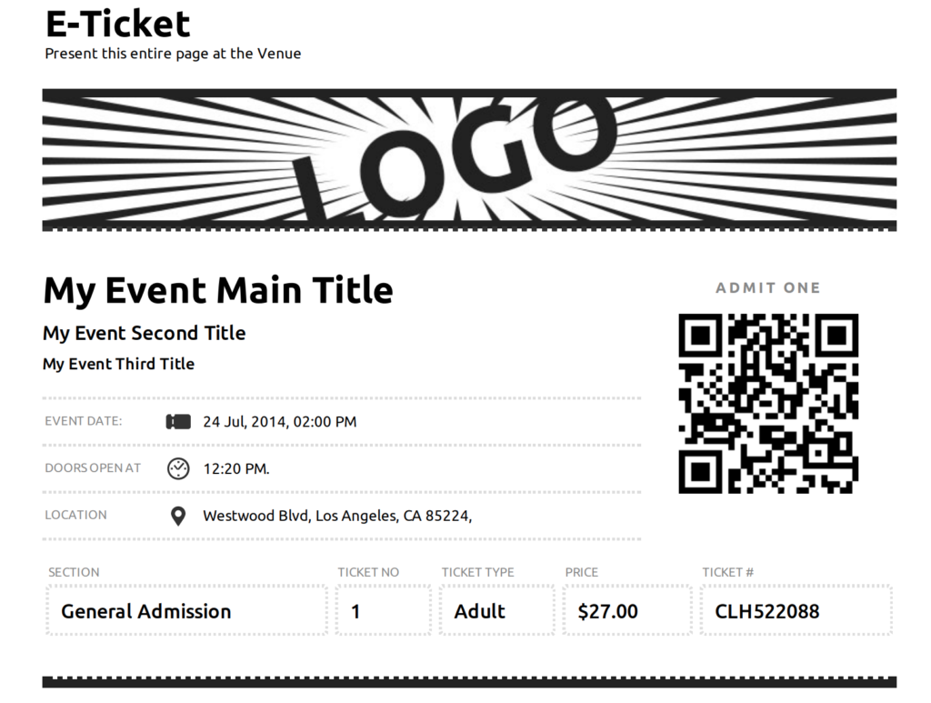Compact E-Ticket Template