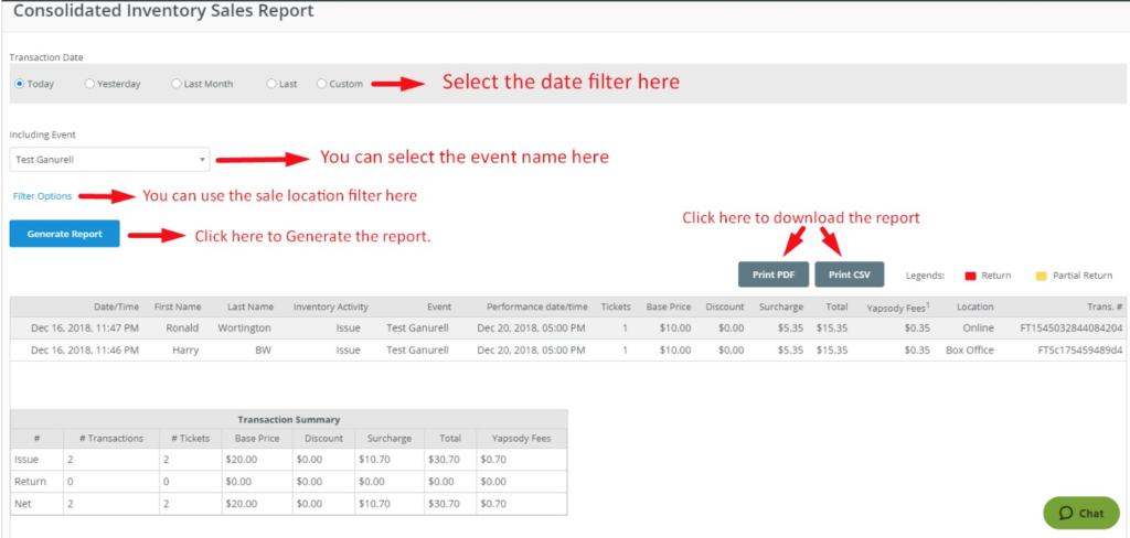 Select The Date Filter