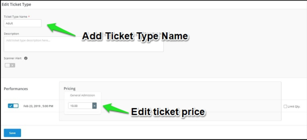 Add New Ticket Type Name