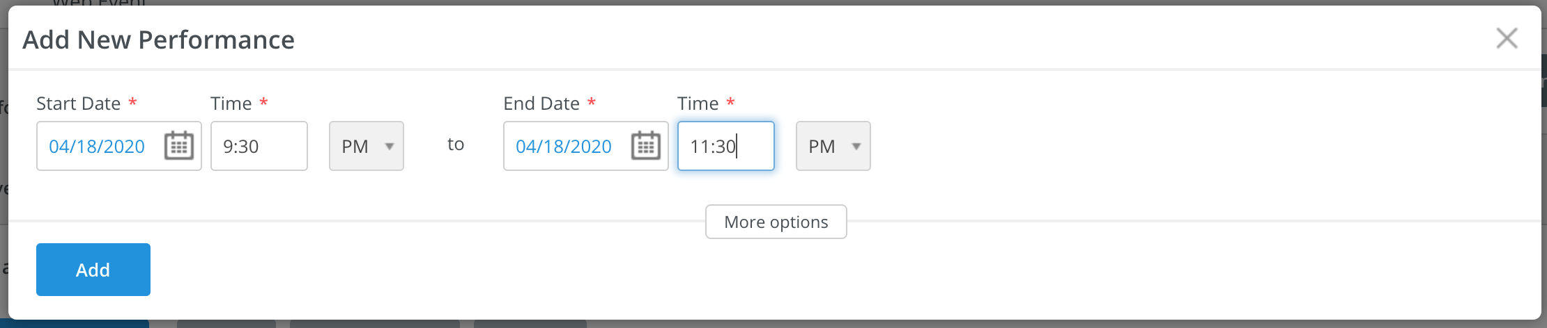 Edit Virtual Event Performance