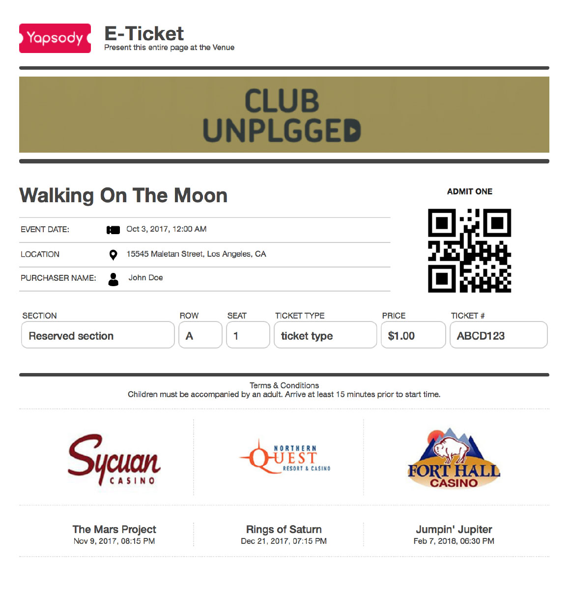 Customize E-Ticket